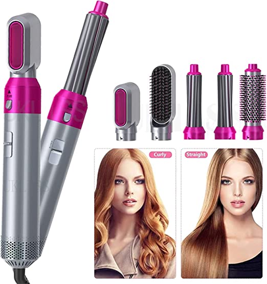 5 in 1 Hair Straightener, Curler, Brush, Dryer, Hot Air and Scalp Massager