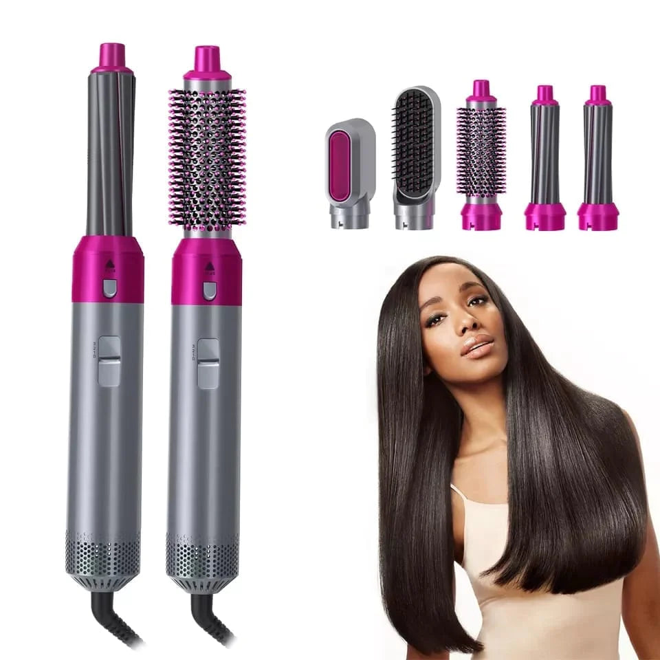 5 in 1 Hair Straightener, Curler, Brush, Dryer, Hot Air and Scalp Massager