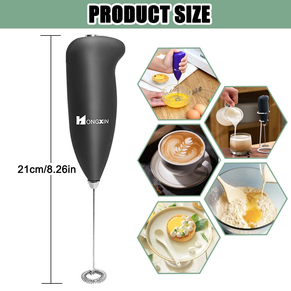 Electric Milk Foamer Coffee Whisk Mixer Egg Beater