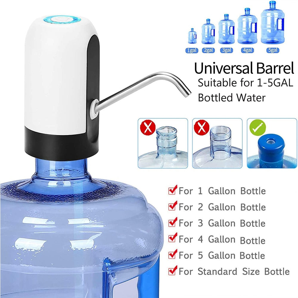 USB Rechargeable Automatic Electric Water Bottle Pump Dispenser