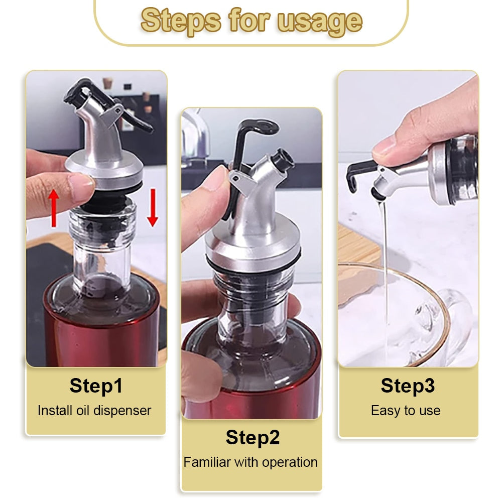 3Pcs Leak-Proof Plug Oil Bottle Stopper Cap Dispenser Sprayer Lock