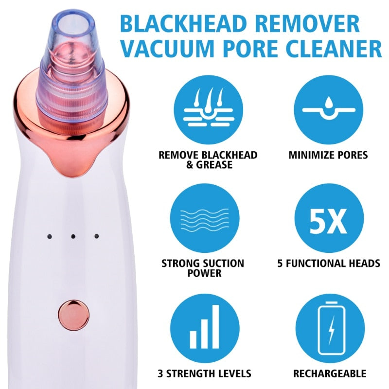 New Electric Facial Blackhead Vacuum Pore Remover Tool